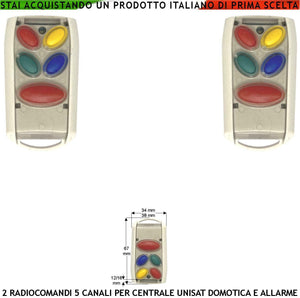 RADIOCOMANDI 5 CANALI BIDIREZIONALE 2 PEZZI 868 MHZ SECURVERA SV-TP1R5C2RSA