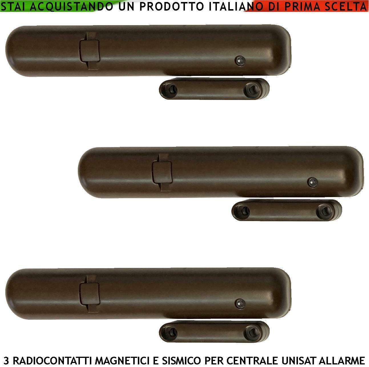 RADIOCONTATTI MARRONI 3 PEZZI CON SENSORE MAGNETICO SECURVERA SV-CRM3CBCESB