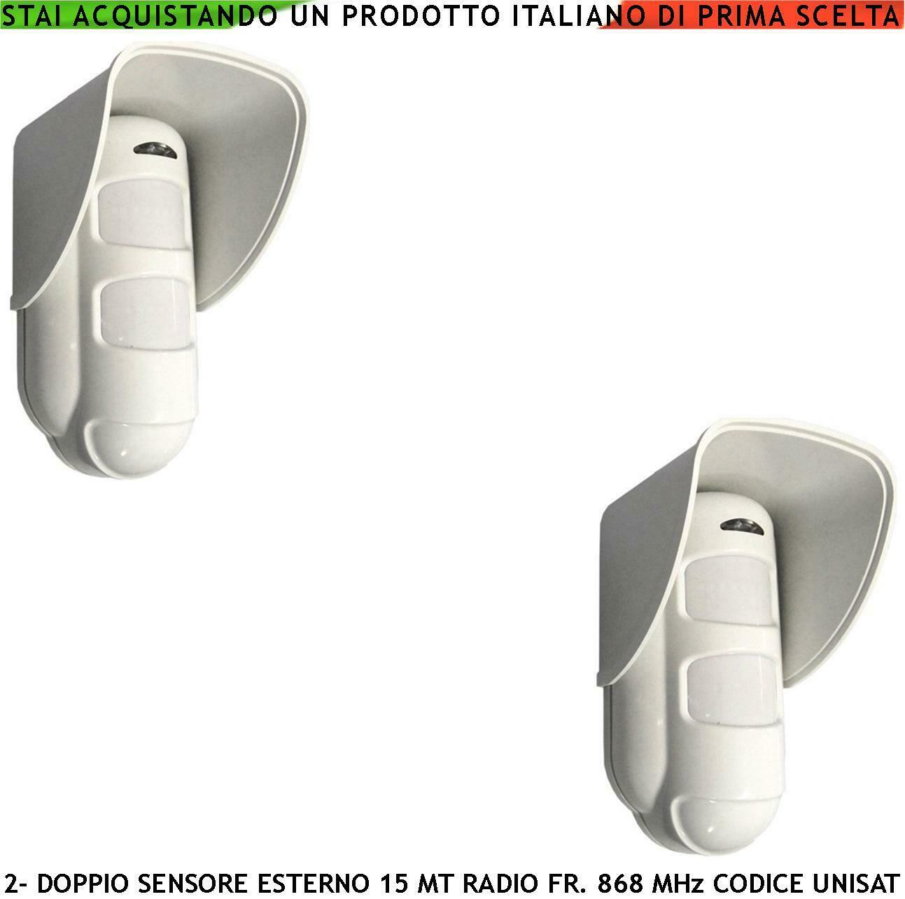 SENSORE MOVIMENTO DOPPIA TECNOLOGIA DA ESTERNO 2 PEZZI SECURVERA SV-SRT2SDTWPB