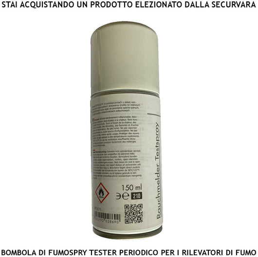BOMBOLA FUMO SPRAY PROVA PERIODICA RILEVATORI DI FUMO SECURVERA SF-SMOBFSTRFD
