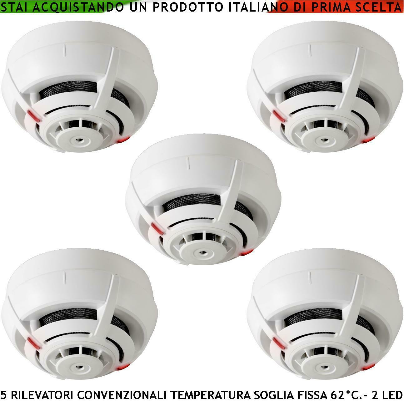 SENSORI TEMPERATURA SOGLIA FISSA 62° C 5 PEZZI SECURVERA SV-RTCSMFTRTE