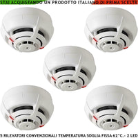 SENSORI TEMPERATURA SOGLIA FISSA 62° C 5 PEZZI SECURVERA SV-RTCSMFTRTE