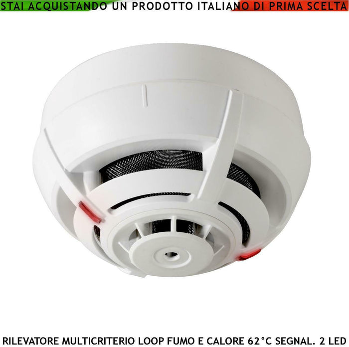 SENSORE DI FUMO RILEVATORE DI TEMPERATURA MULTICRITERIO SECURVERA SV-RFT2LSMFTB