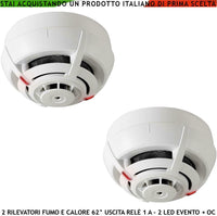 SENSORI DI FUMO 2 RILEVATORI TEMPERATURA SECURVERA SV-RFR2LSMFRC