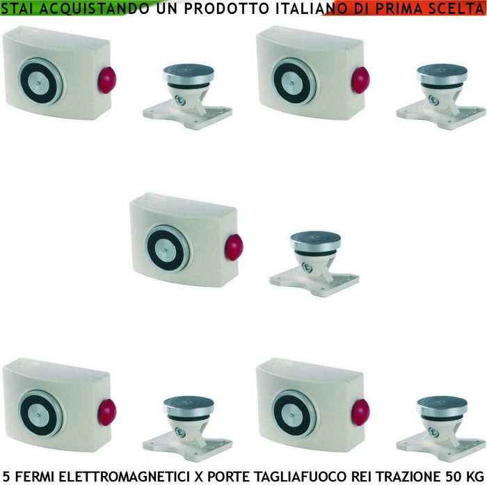 BLOCCAPORTA MAGNETETICO FERMO BIANCO 5 PEZZI SECURVERA SF-BE5ASBESPE
