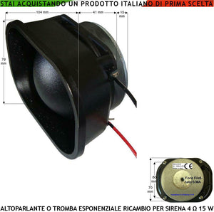 ALTOPARLANTE MAGNETODINAMICO TROMBA ESPONENZIALE SECURVERA SH-G10ARSSPLC