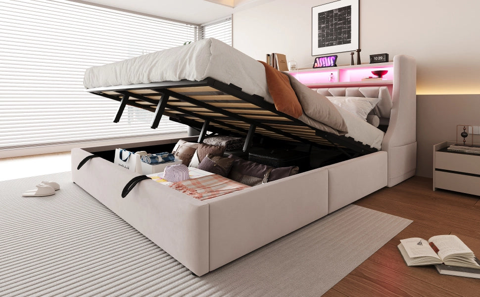 letto imbottito velluto beige 180 x 200 cm