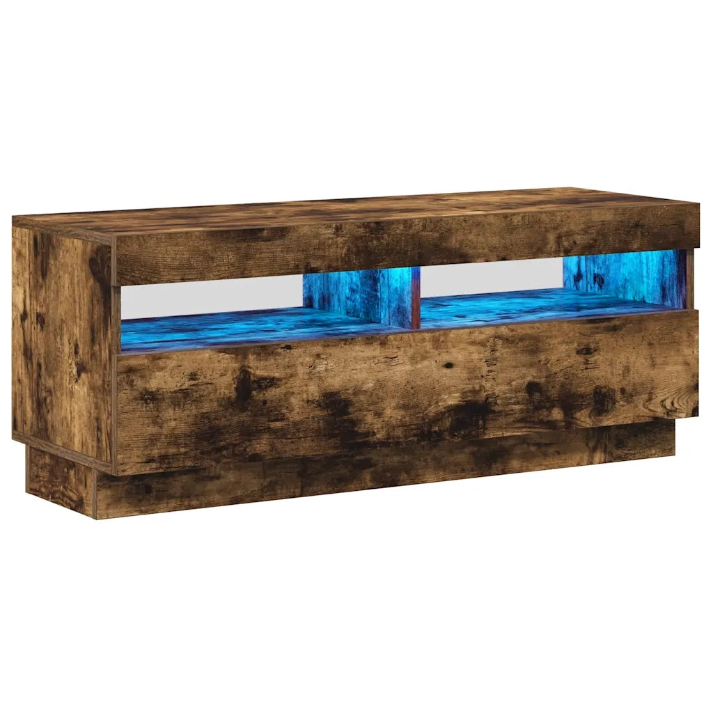 Mobile Porta TV con Luci LED-Mobile per TV-Credenza TV Rovere Fumo 100x35x40 cm