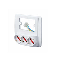Multipresa da parete con 3 prese schuko bivalenti 10/16A 250V per placche 3posti BIANCO