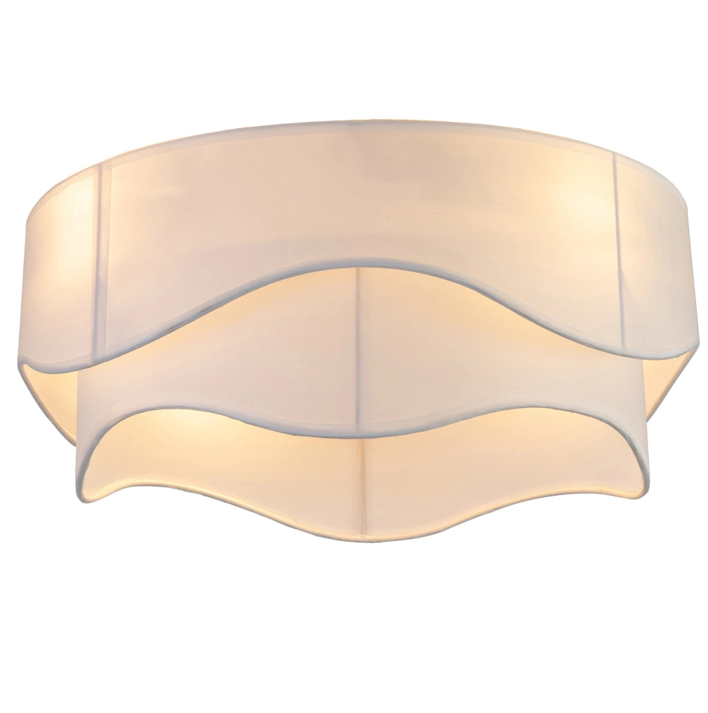 Ventilatore da soffitto con luce in tessuto; controllo Bluetooth e telecomando; oro e bianco