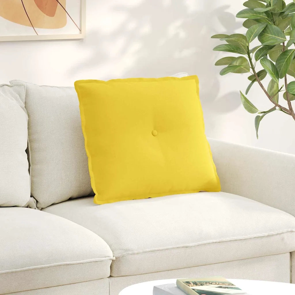 Cuscino per Schiena Giallo Chiaro 60 x 19 x 50 cm Tessuto 42014667