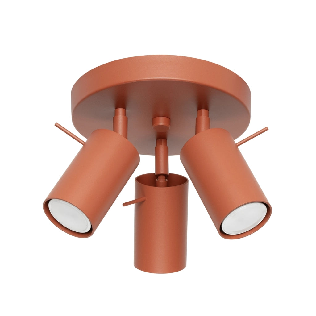 Lampada da soffitto RING 3P rosso ocra