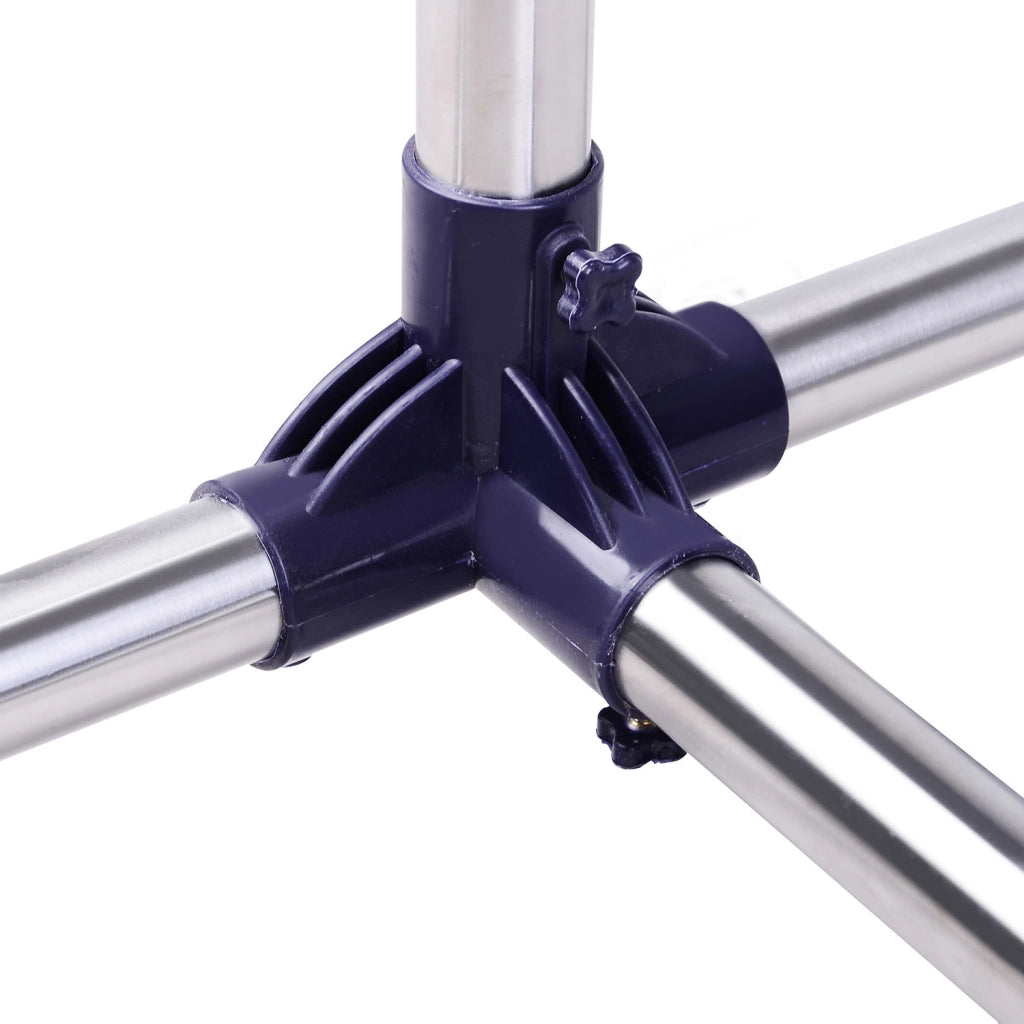 Appendiabiti a rotelle con stendibiancheria estraibile ¨C zephmum ¨C acciaio inox 86x45x95 cm