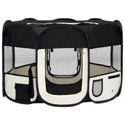 Box per Cani Pieghevole con Borsa Trasporto Nero 110x110x58 cm CFW1189960