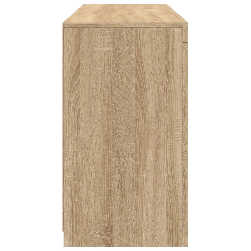 Buffet credenza cassettiera armadio mobile contenitore organizer per cucina soggiorno salotto con luci LED Sonoma 123 x 37 x 67 cm marrone 02_0029936