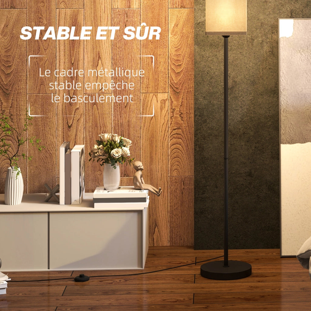 Lampada da terra ¨C zephmum ¨C beige effetto lino 25x161.5 cm