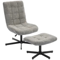Poltrona Reclinabile su 4 Livelli Effetto Velluto con Poggiapiedi Indipendente, 66x80x93-104 cm, Grigio