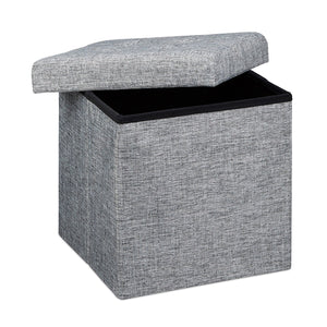 Pouf portaoggetti pieghevole sgabello pieghevole in lino 38 x 38 cm grigio 2013100