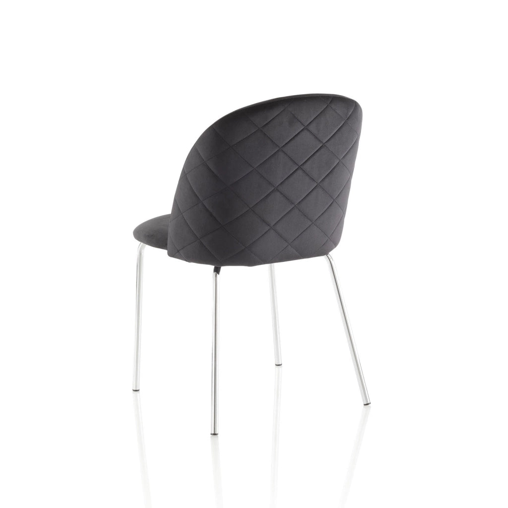 Set 2 Sedie 45x47x85 cm in Velluto Nero