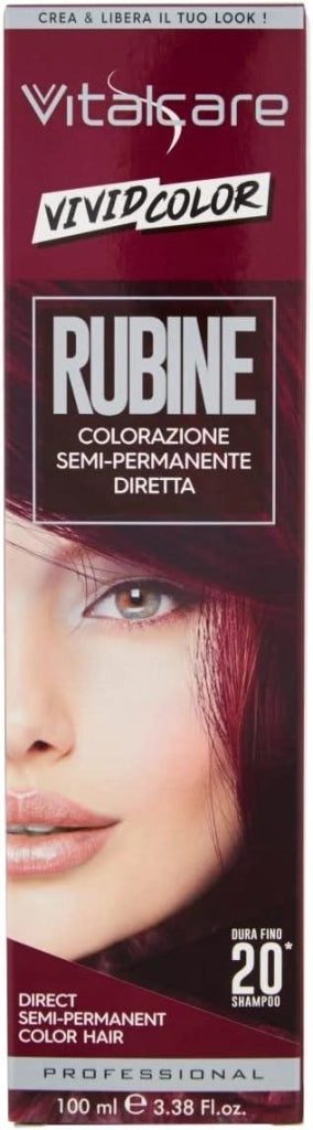 VITALCARE TINTA SEMIPERMANENTE PROFESSIONALE PER CAPELLI MORBIDI IDRATATI E LUMINOSI IN COLORE RUBINO 100 ML
