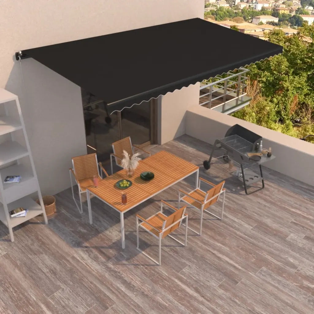 Tenda da Sole Retrattile Manuale 600x350 cm Antracite 3069239