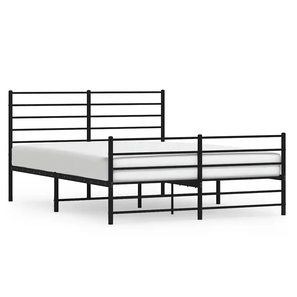 Giroletto con Testiera e Pediera-Struttura Letto Metallo Nero 120x190 cm 784232