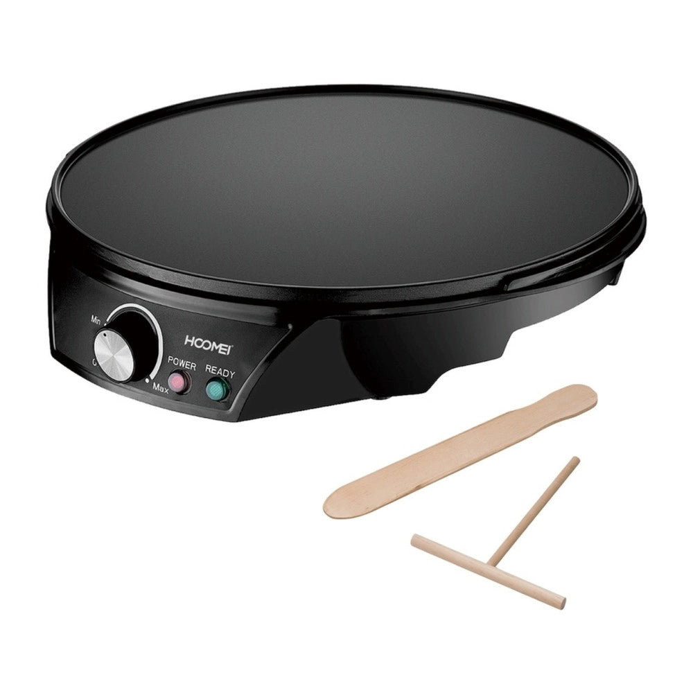 Trade Shop - Crepiera Elettrica Macchina Per Crepes 1200 Watt Piastra 30 Cm Antiaderente -