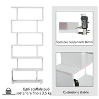 Libreria di Design Mobili Ufficio Scaffale in Legno 80x24x191 cm Bianco