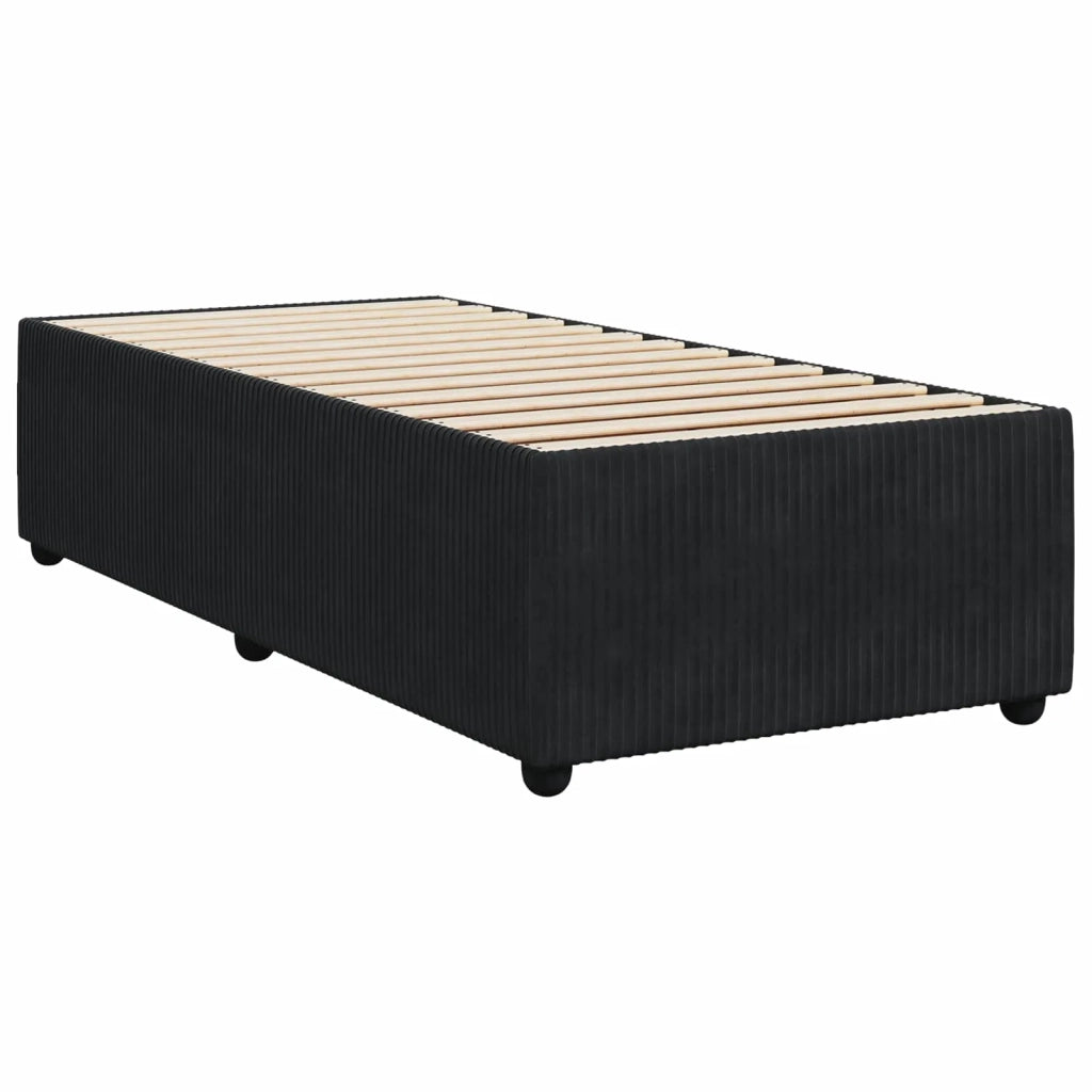 Letto box spring con materasso Nero 100 x 200 cm Velluto 3454555