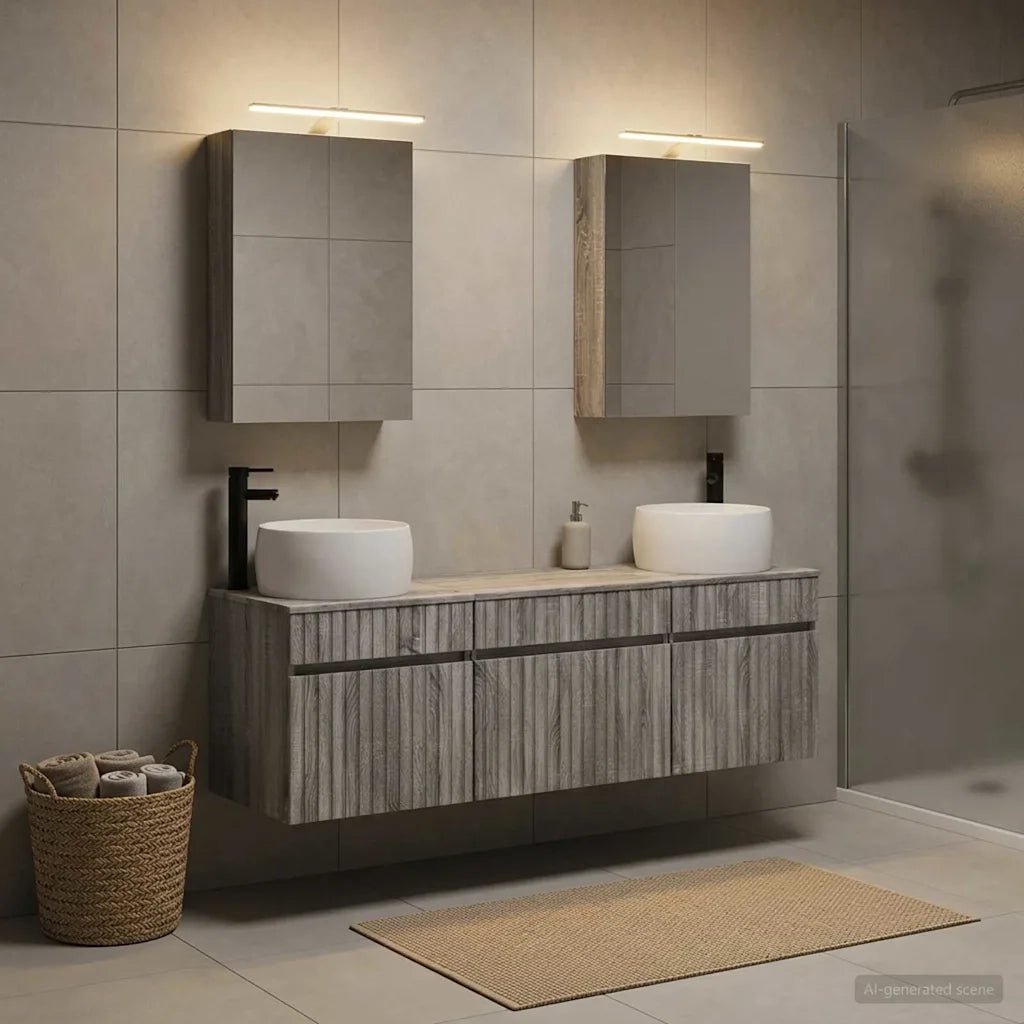Set di Armadi da Bagno 5 pcs Sonoma grigio 50 x 14,5 x 70 cm 3406636