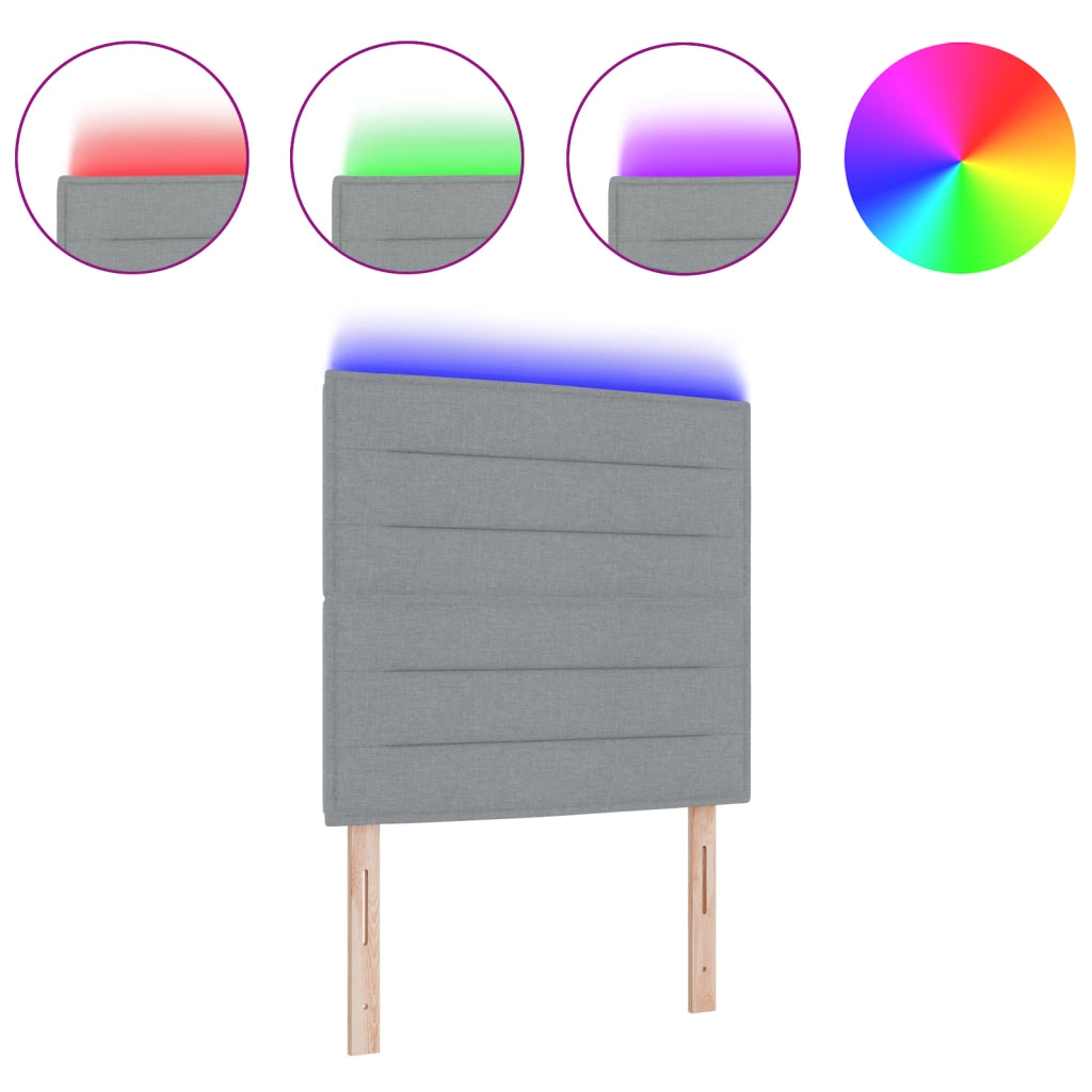 Testata LED Design Linea Grigio Chiaro 80 cm Tessuto