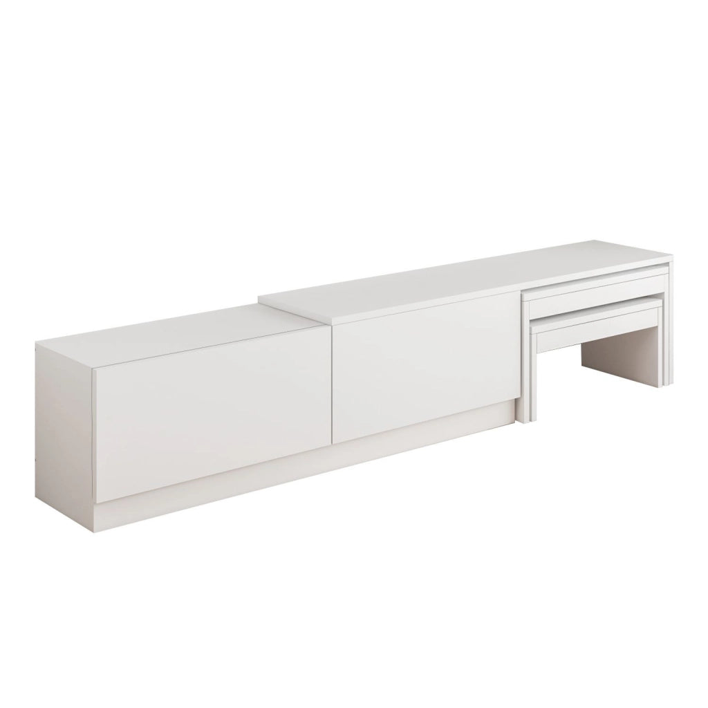 Porta TV in legno "Nest" - 180 x 30 x 36 cm - Bianco
