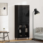 Credenza 2 pcs Rovere Nero Legno multistrato 3403188