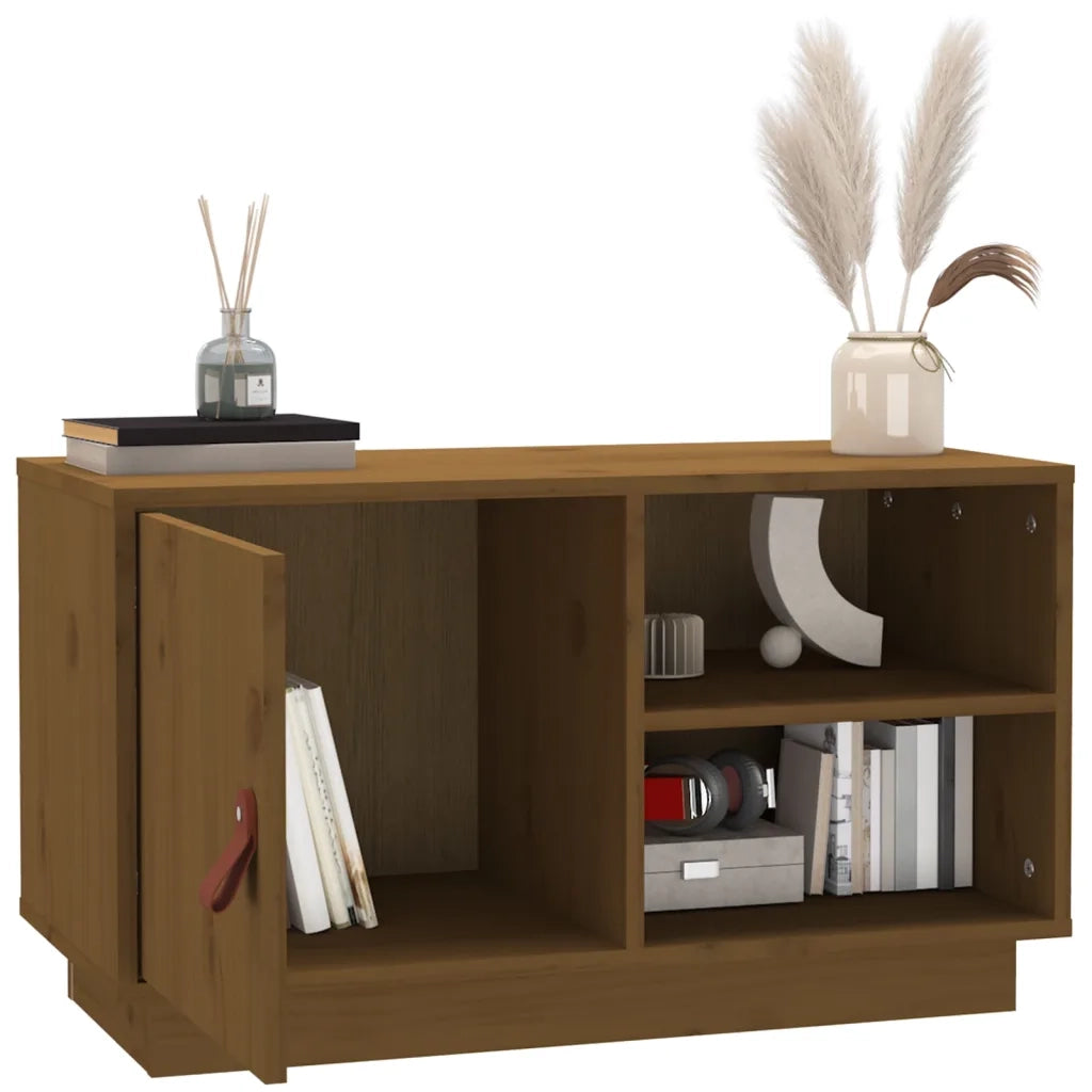 Mobile Porta TV ambra 70x34x40 cm in Legno Massello di Pino 818238