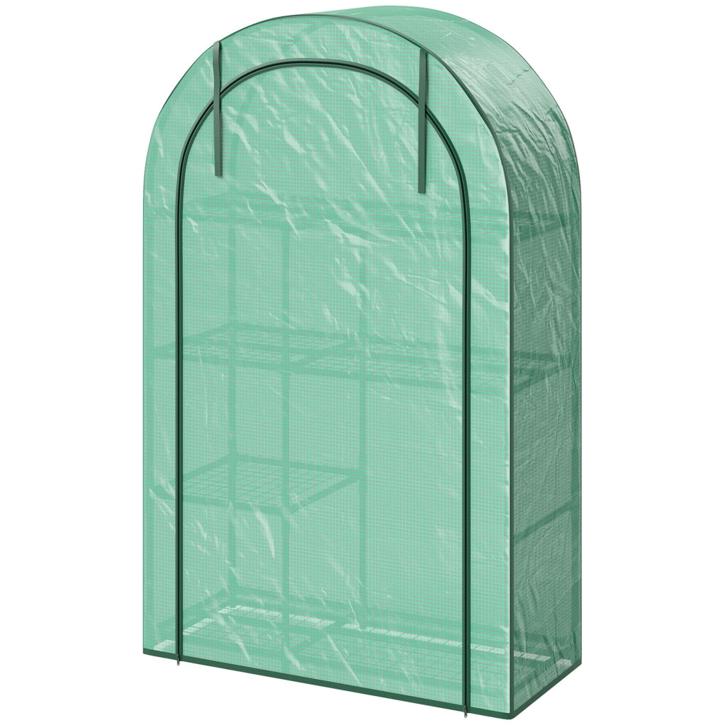 Serra a Parete a 4 Livelli con Porta a Cerniera, in Acciaio e PE, 100x45x160 cm, Verde