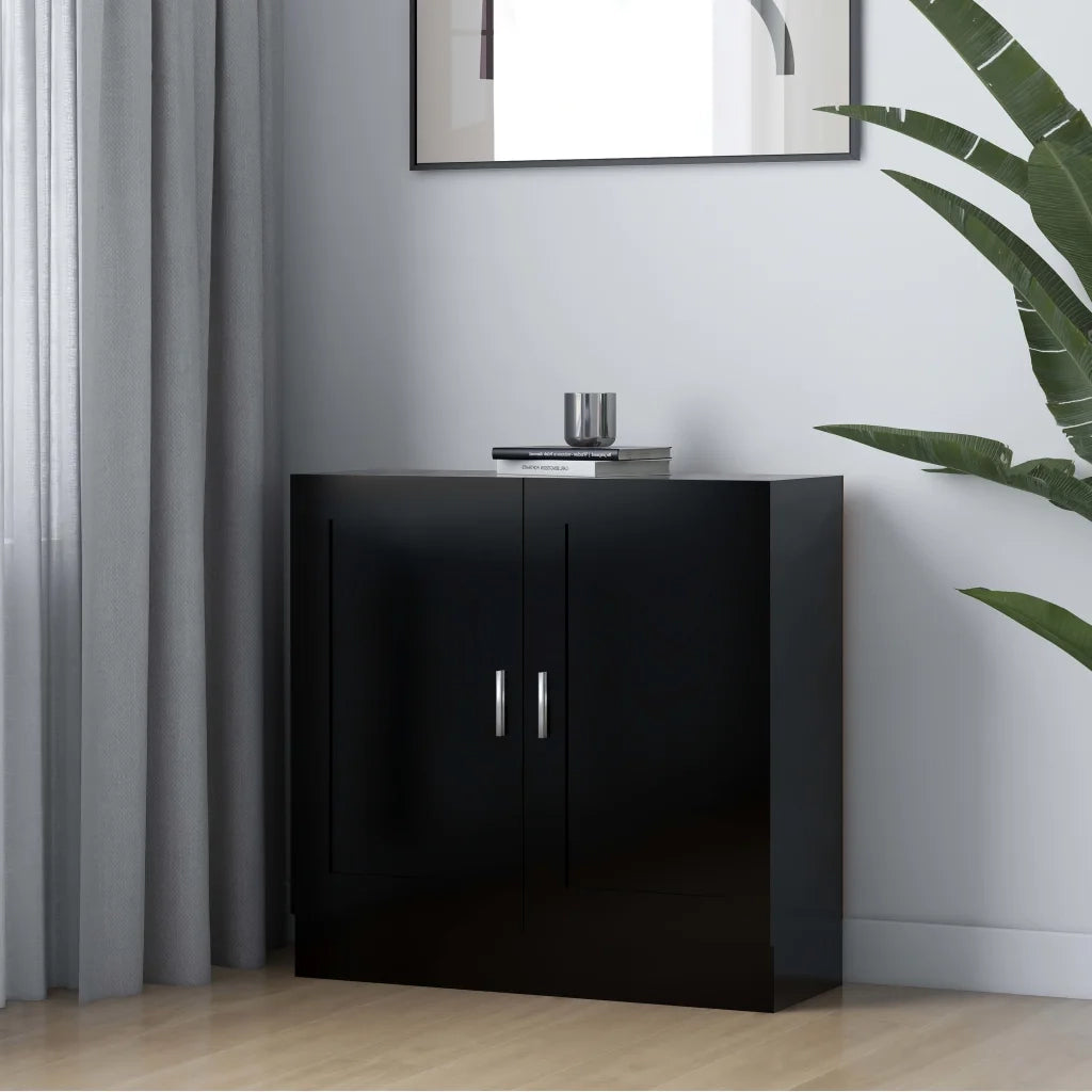 Libreria Nera 82,5x30,5x80 cm in Legno Multistrato 802706