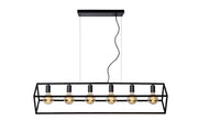 Lampada a sospensione loft nera Fabian 6xE27 Lucide