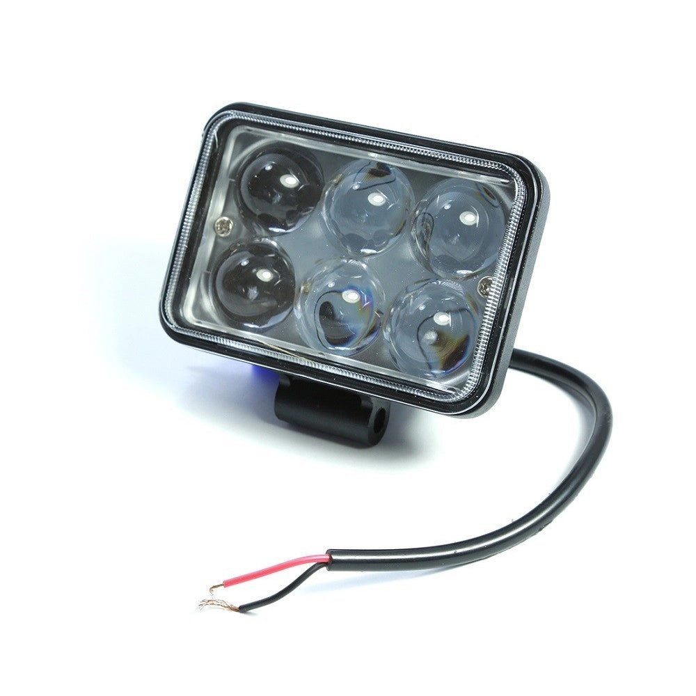 Trade Shop - Faro Lampada Supplementare Profondita' 12v 6 Led Luce Bianca 18w Moto Scooter -