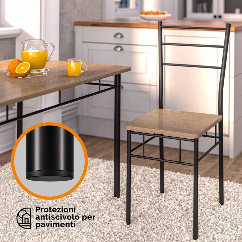 ® Gruppo di Sedute Leo Set 5 Pezzi Tavolo da Pranzo con 4 Sedie Set di Mobili per Sala Cucina Soggiorno Salotto Set da Pranzo Tavoli Sedia