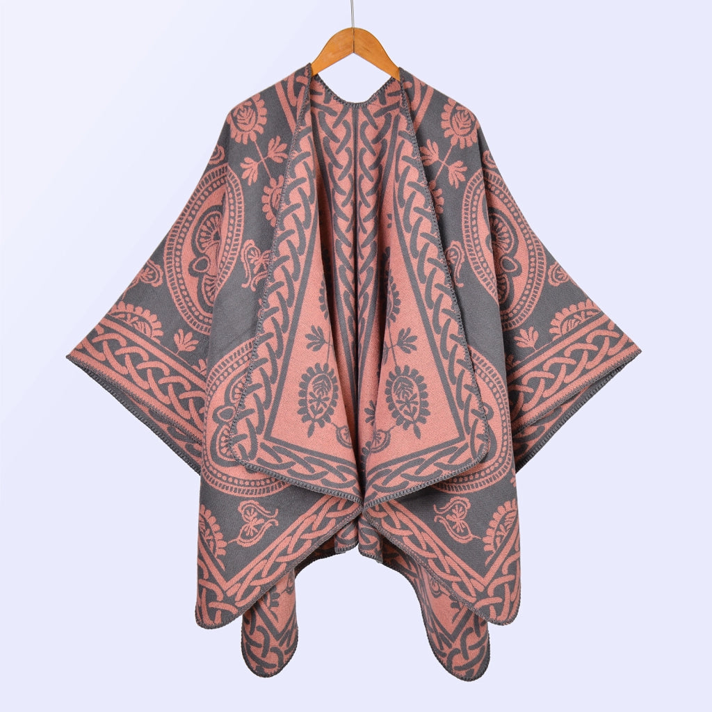 Sciarpe, scialli e mantelle calde da donna in jacquard di cashmere spesso, in stile europeo e americano, per autunno e inverno.