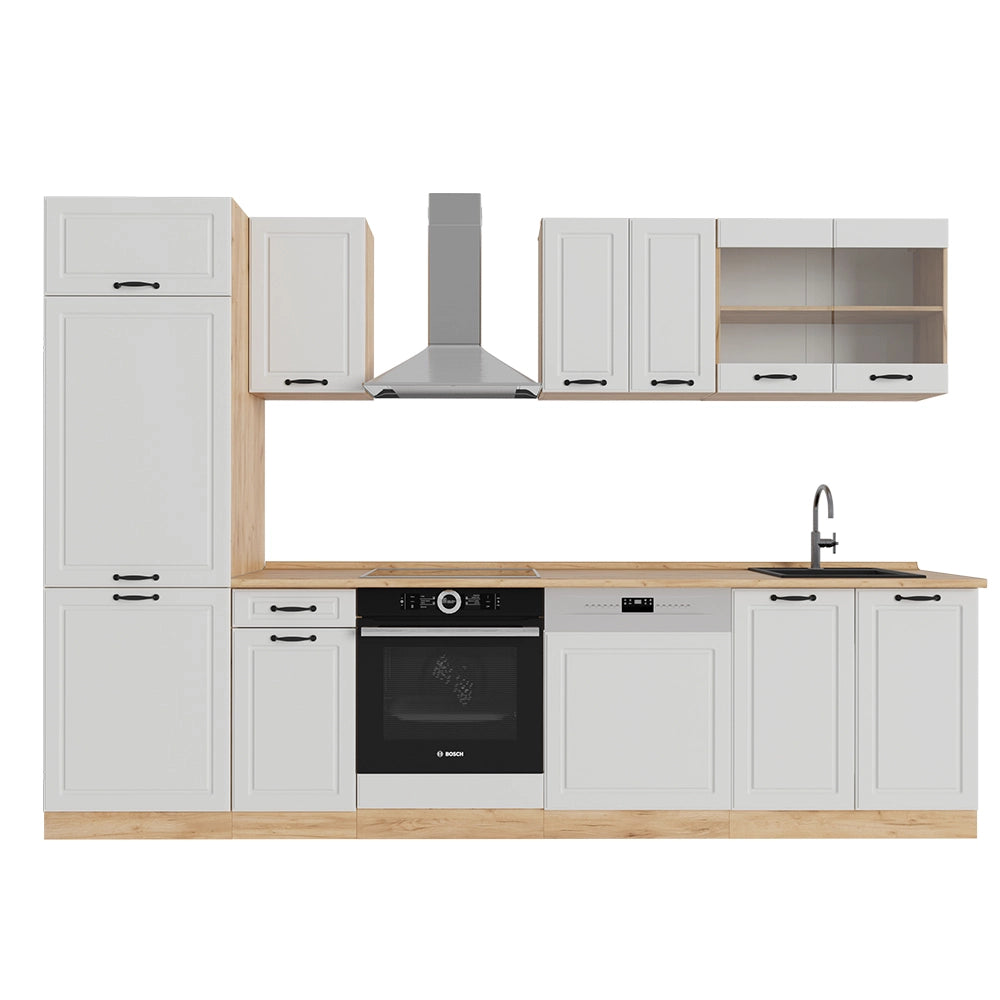 Vicco Cucina componibile Casa di campagna bianca/quercia dorata 300 cm , PL Rovere