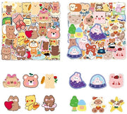 Sticker acqua resistente 100 pezzi - Sticker cartoon - Sticker orso - Decorazione per bagagli/biciclette/pc - Sticker PVC autoadesivo - Sticker decorativo