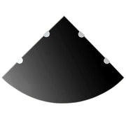 Scaffale Angolare con Supporti Cromati Vetro Nero 45x45 cm cod mxl 33565