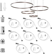 Sistema di sostegno per cavi - cavo in acciaio resistente all'usura - set di sostegno per cavi - lampada da soffitto a pannello LED - 1m.