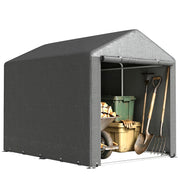 Capanno Porta Attrezzi e Tenda Garage per Bici e Moto con Copertura Anti-UV, 1.6x2m, Grigio Scuro