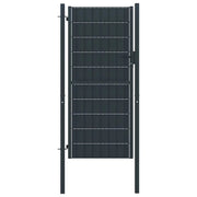 Cancello per Recinzione in PVC e Acciaio 100x124 cm Antracite