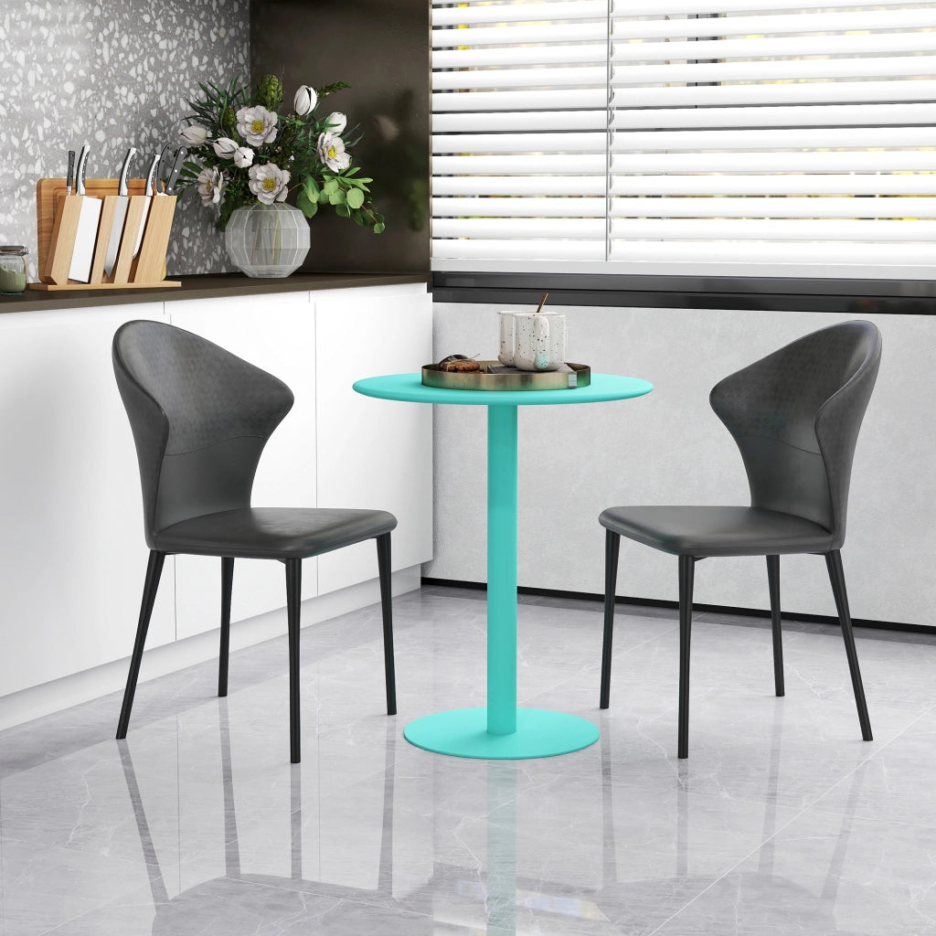 Tavolo da pranzo rotondo per 2 persone ¨C zephmum ¨C Verde, Acero, ?60x72 cm