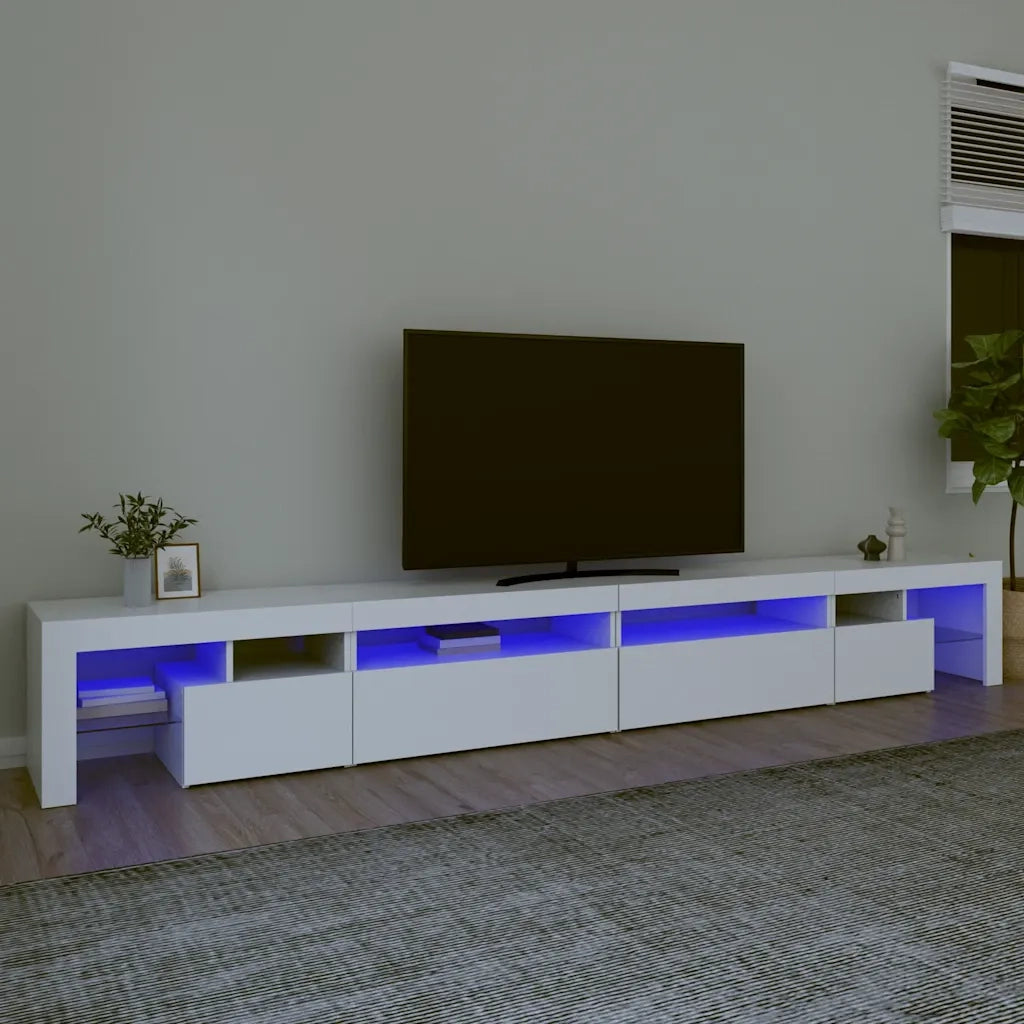 Mobile Porta TV con Luci LED-Mobile per TV-Credenza TV Bianco 290x36,5x40 cm