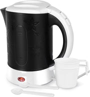 Caffettiera elettrica, 650 Watt, 0.6 Litro, Spegnimento automatico con protezione anti surriscaldamento, inclusa la scatola con 2 tazze e 2 cucchiai, Nero