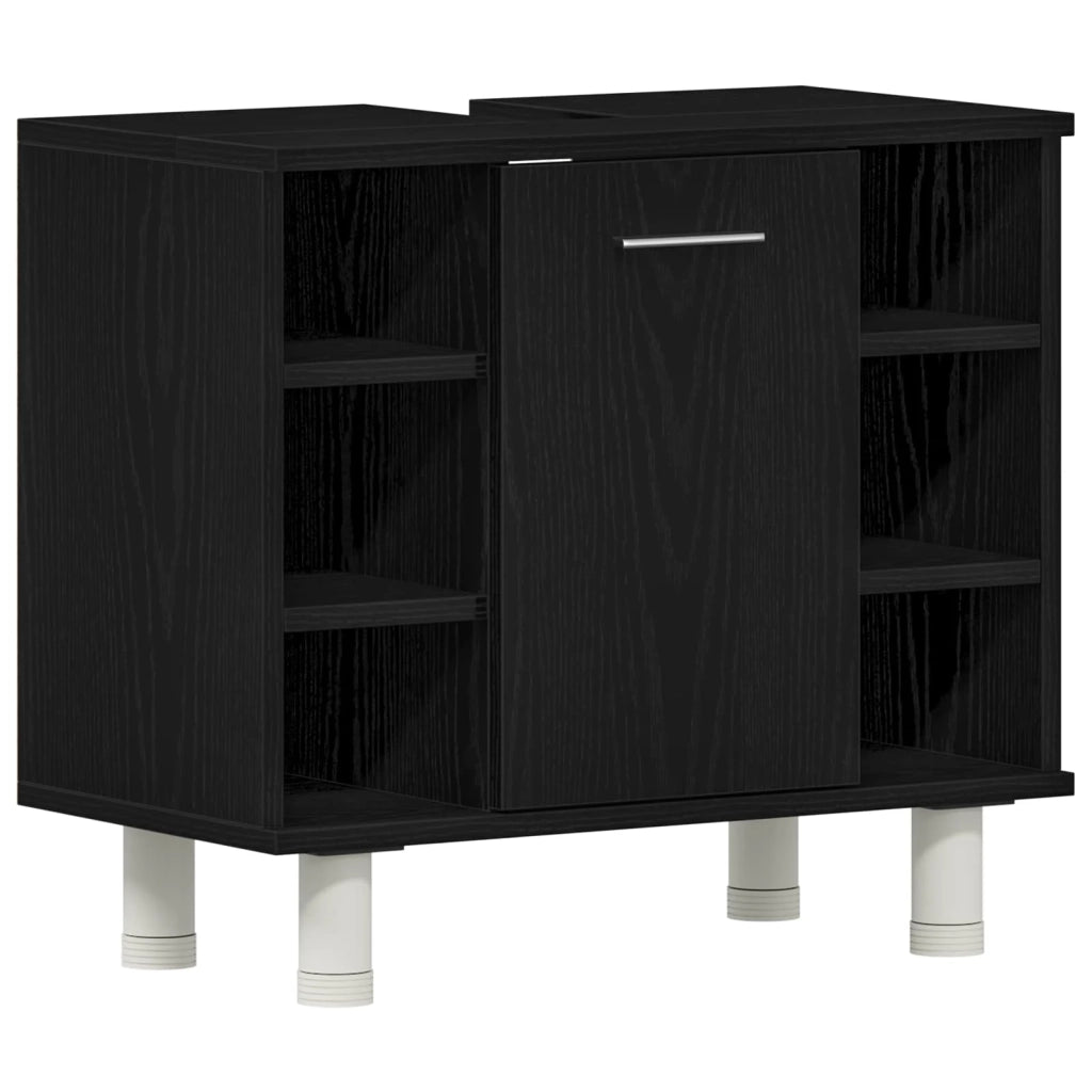 Set di mobili per il bagno 4 pcs Nero 30 x 30 x 179,5 cm 3333047